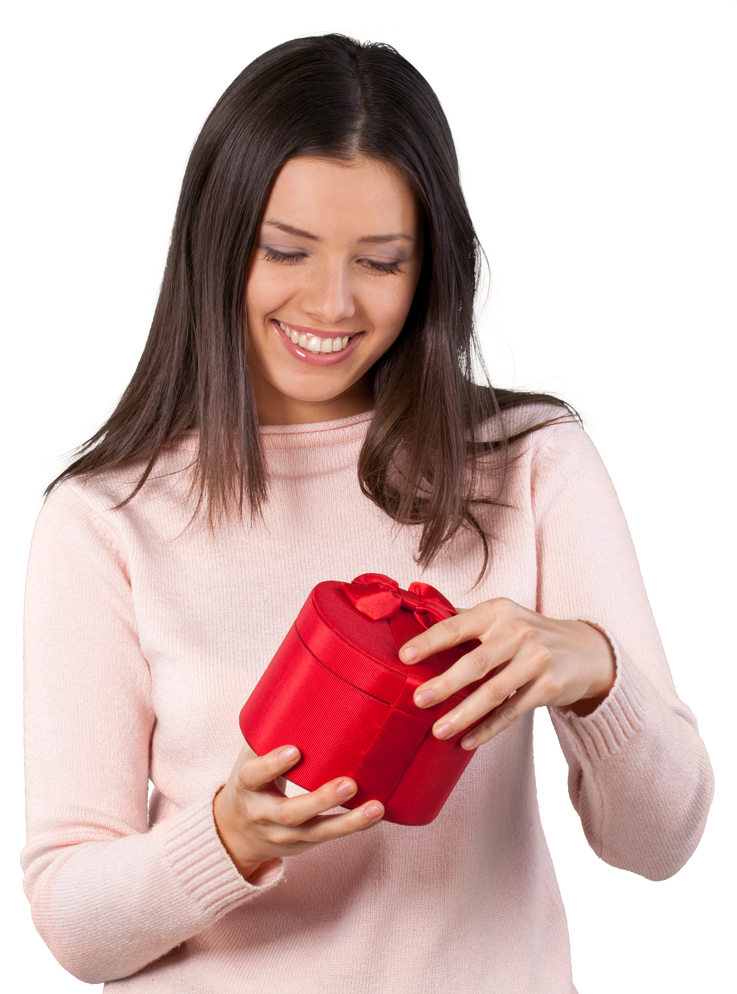 Woman Opening Present 