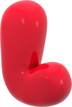 Alphabet L bubble letter 3D