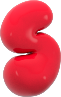 Alphabet S bubble letter 3D