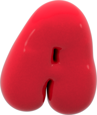 Alphabet A bubble letter 3D