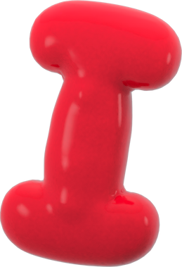 Alphabet I bubble letter 3D