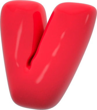 Alphabet V bubble letter 3D