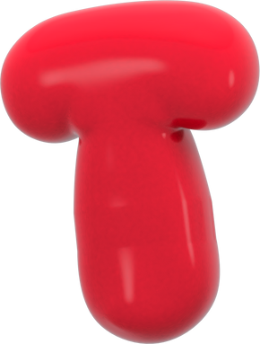 Alphabet T bubble letter 3D